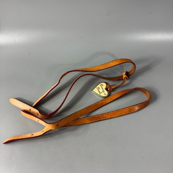 Dooney & Bourke Tan Leather Double Straps with Hanging Heart-shaped Charm - Picture 1 of 12